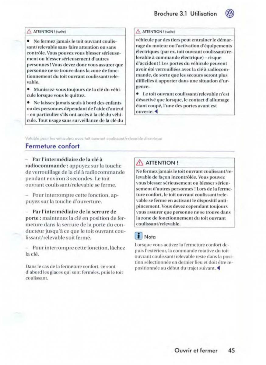 VW Golf V 5 manuel du proprietaire / page 48