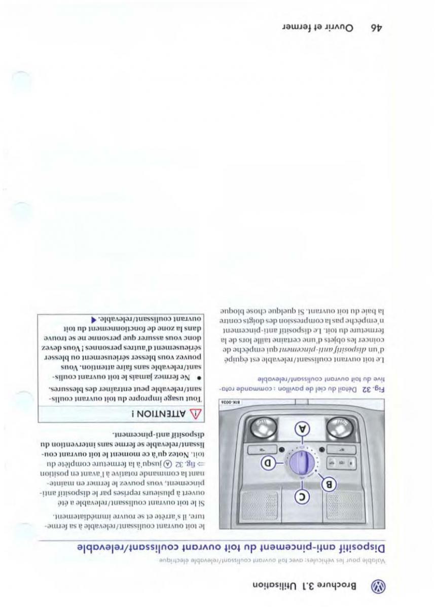 VW Golf V 5 manuel du proprietaire / page 49