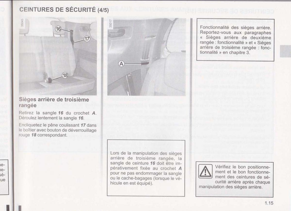 Dacia Lodgy manuel du proprietaire / page 19