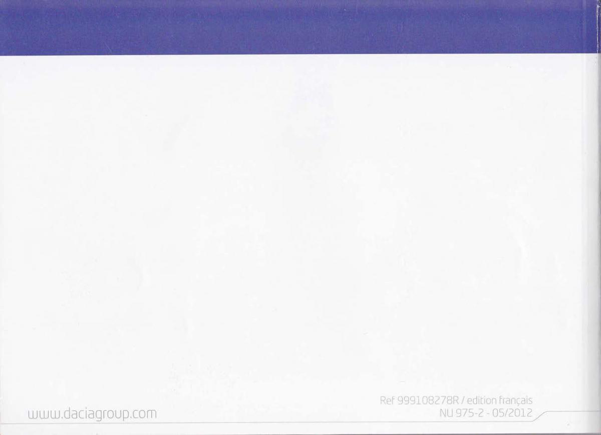 Dacia Lodgy manuel du proprietaire / page 192