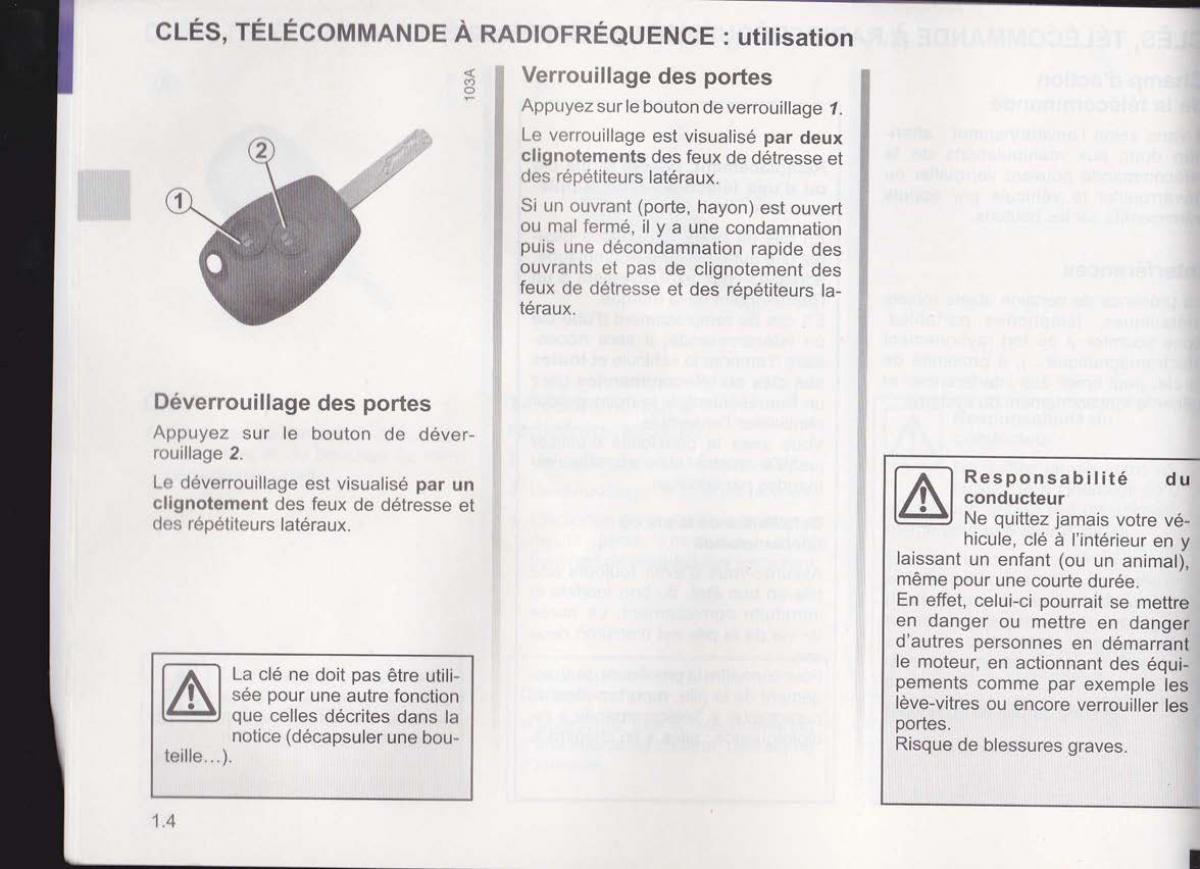 Dacia Lodgy manuel du proprietaire / page 8