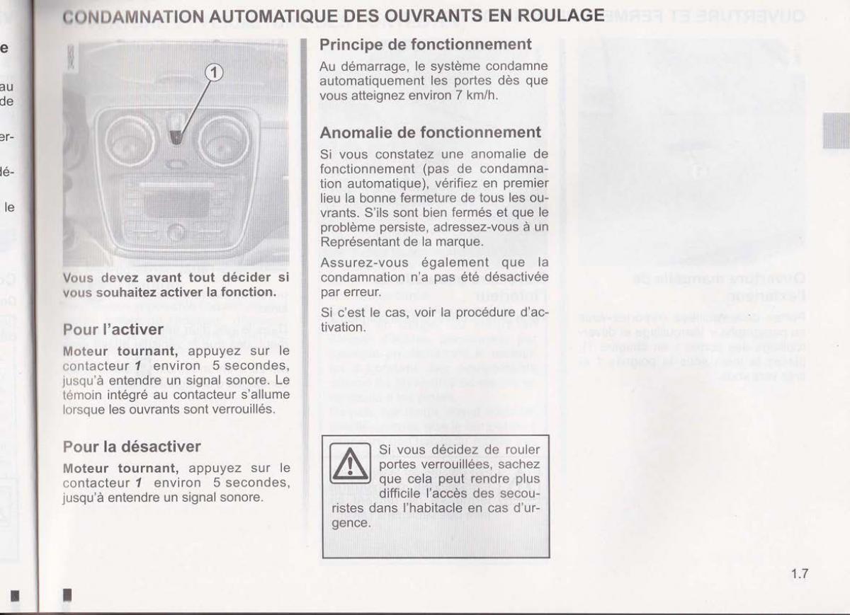 Dacia Lodgy manuel du proprietaire / page 11
