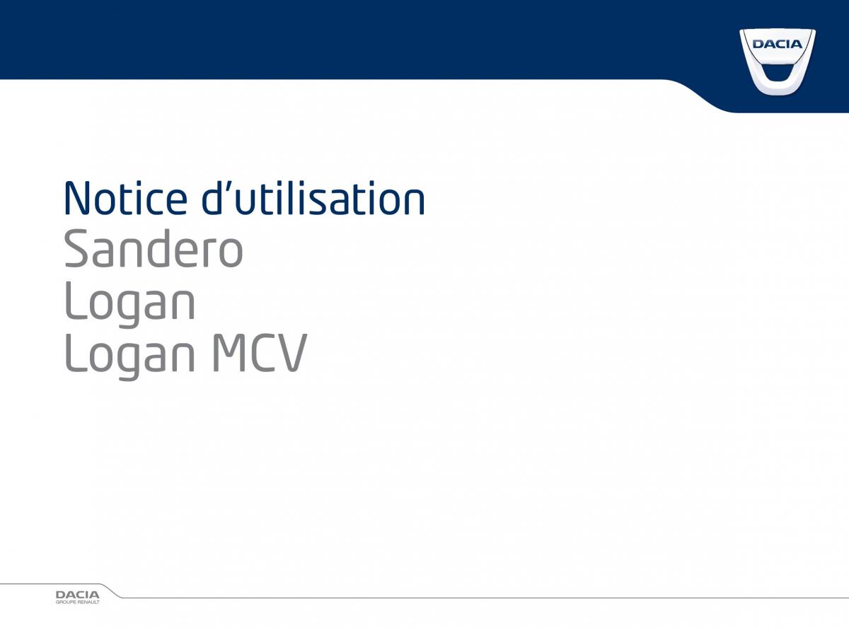 Dacia Sandero II 2 manuel du proprietaire / page 1