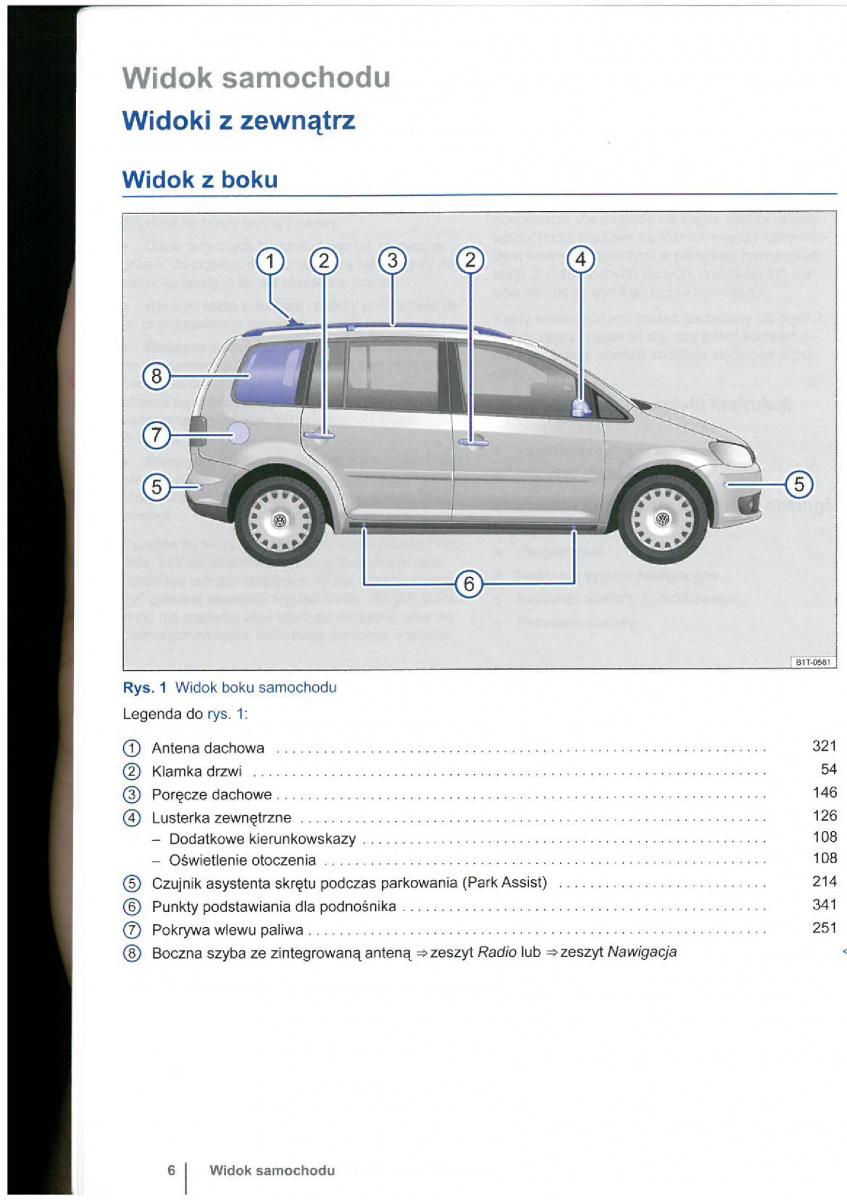 VW Touran I 1 2FL instrukcja obslugi / page 8