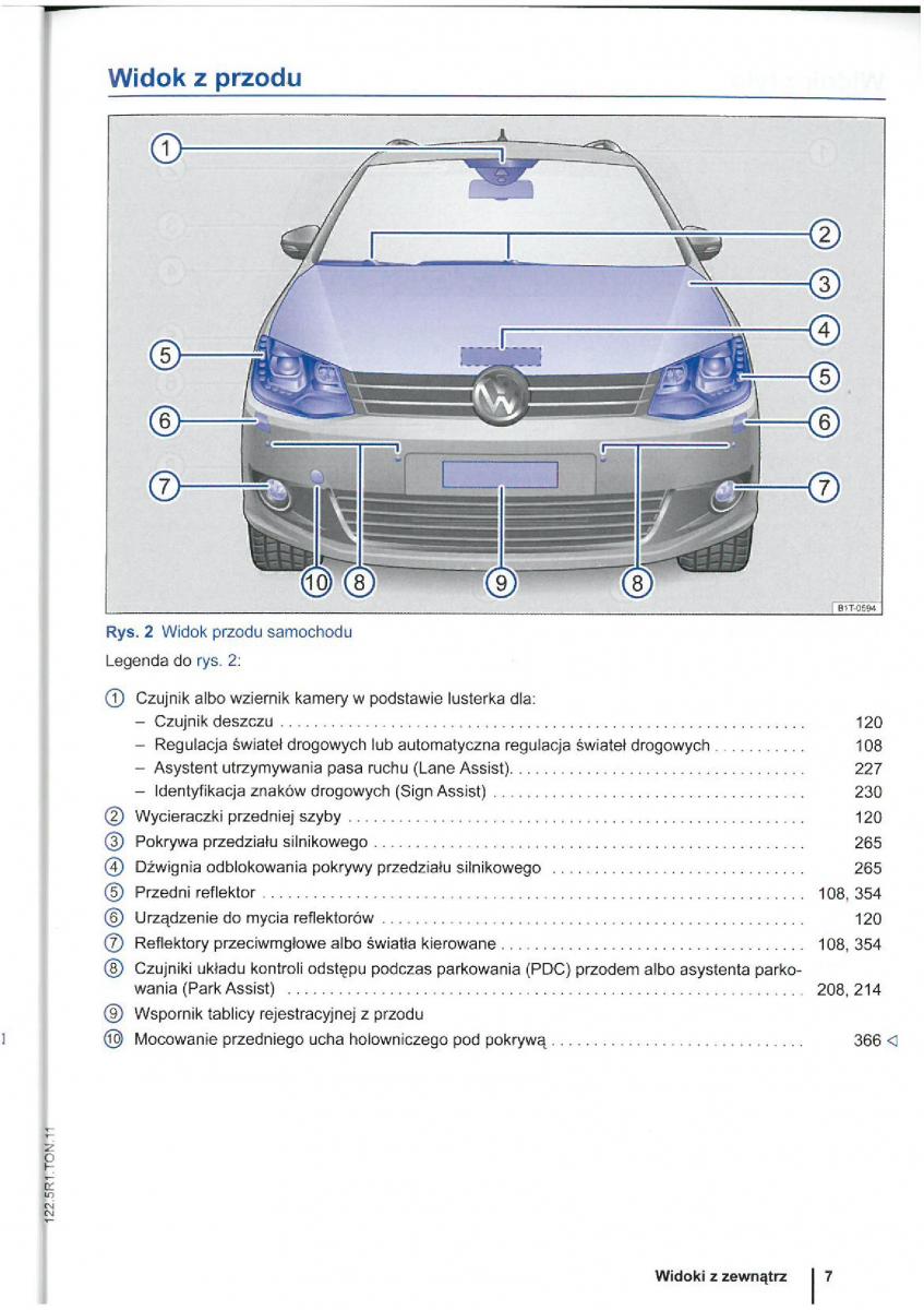 VW Touran I 1 2FL instrukcja obslugi / page 9