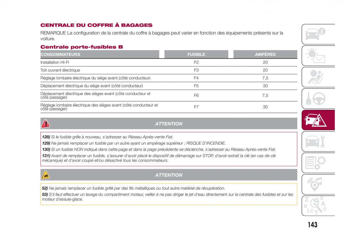 Fiat 500X manuel du proprietaire / page 145