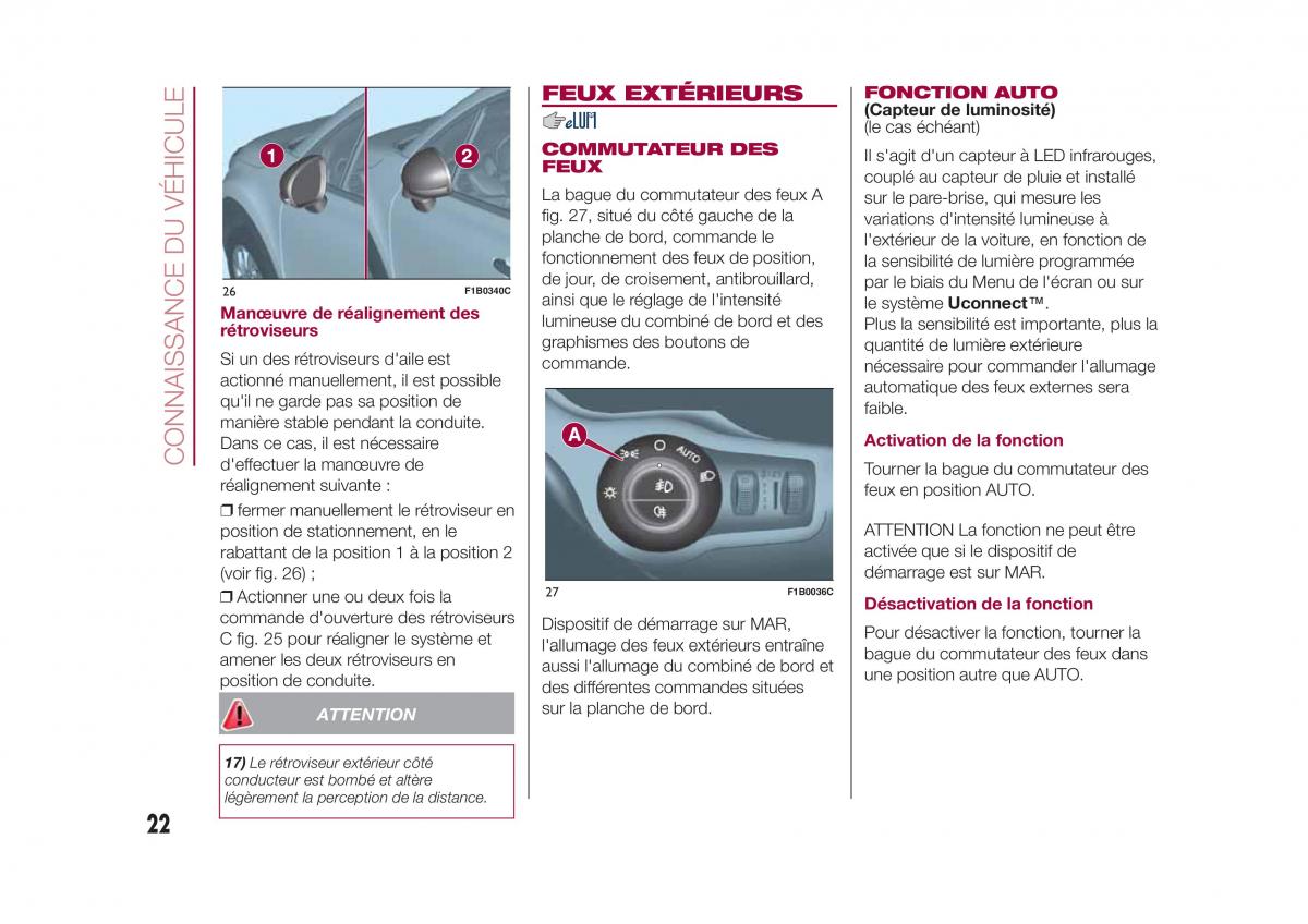 Fiat 500X manuel du proprietaire / page 24