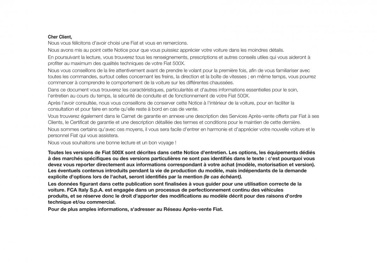 Fiat 500X manuel du proprietaire / page 3