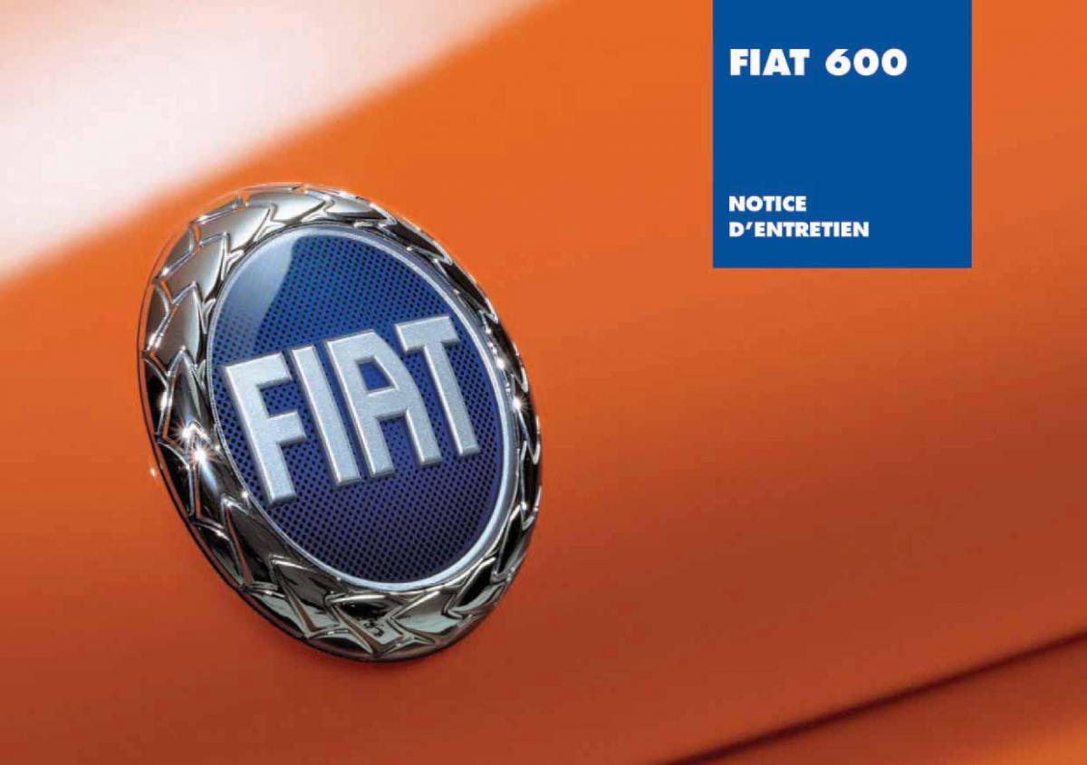 Fiat 600 Seicento manuel du proprietaire / page 1