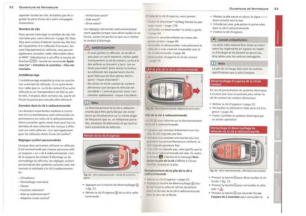 Audi Q5 SQ5 I 1 manuel du proprietaire / page 17