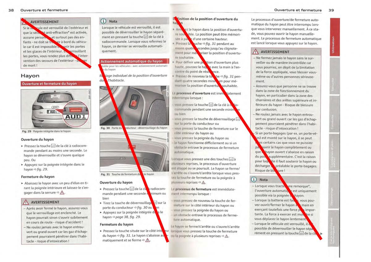 Audi Q5 SQ5 I 1 manuel du proprietaire / page 20