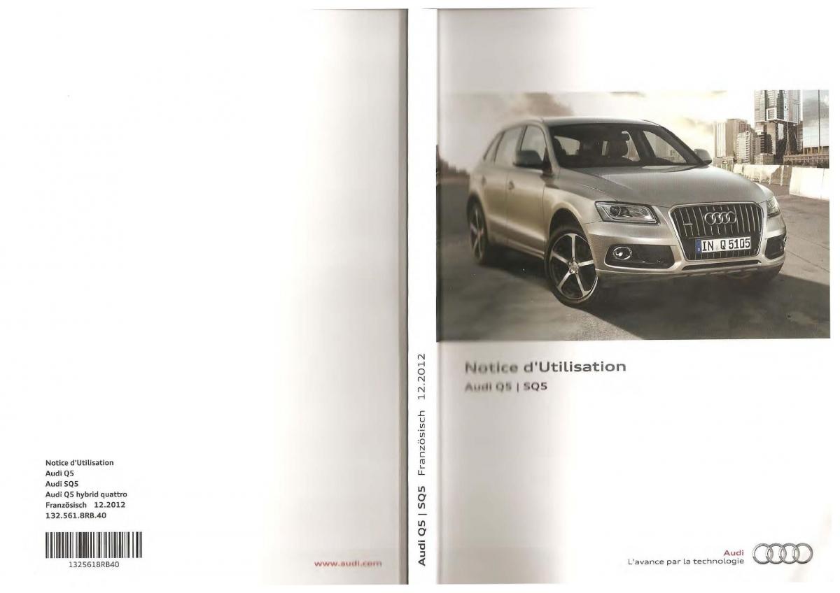 Audi Q5 SQ5 I 1 manuel du proprietaire / page 1