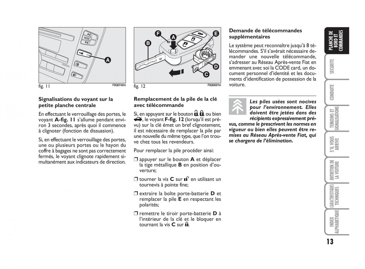 Fiat Bravo II 2 manuel du proprietaire / page 14
