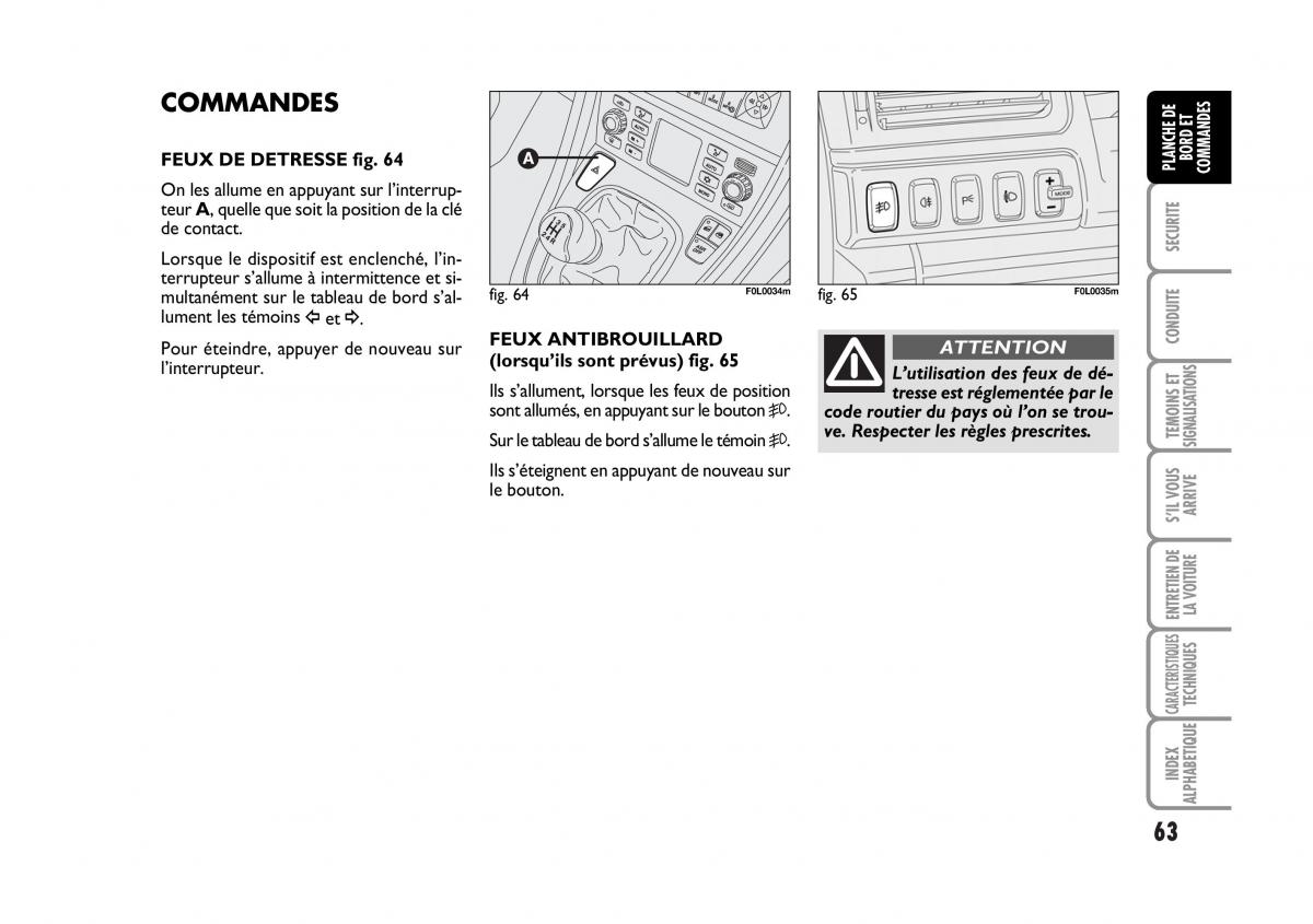Fiat Croma manuel du proprietaire / page 63
