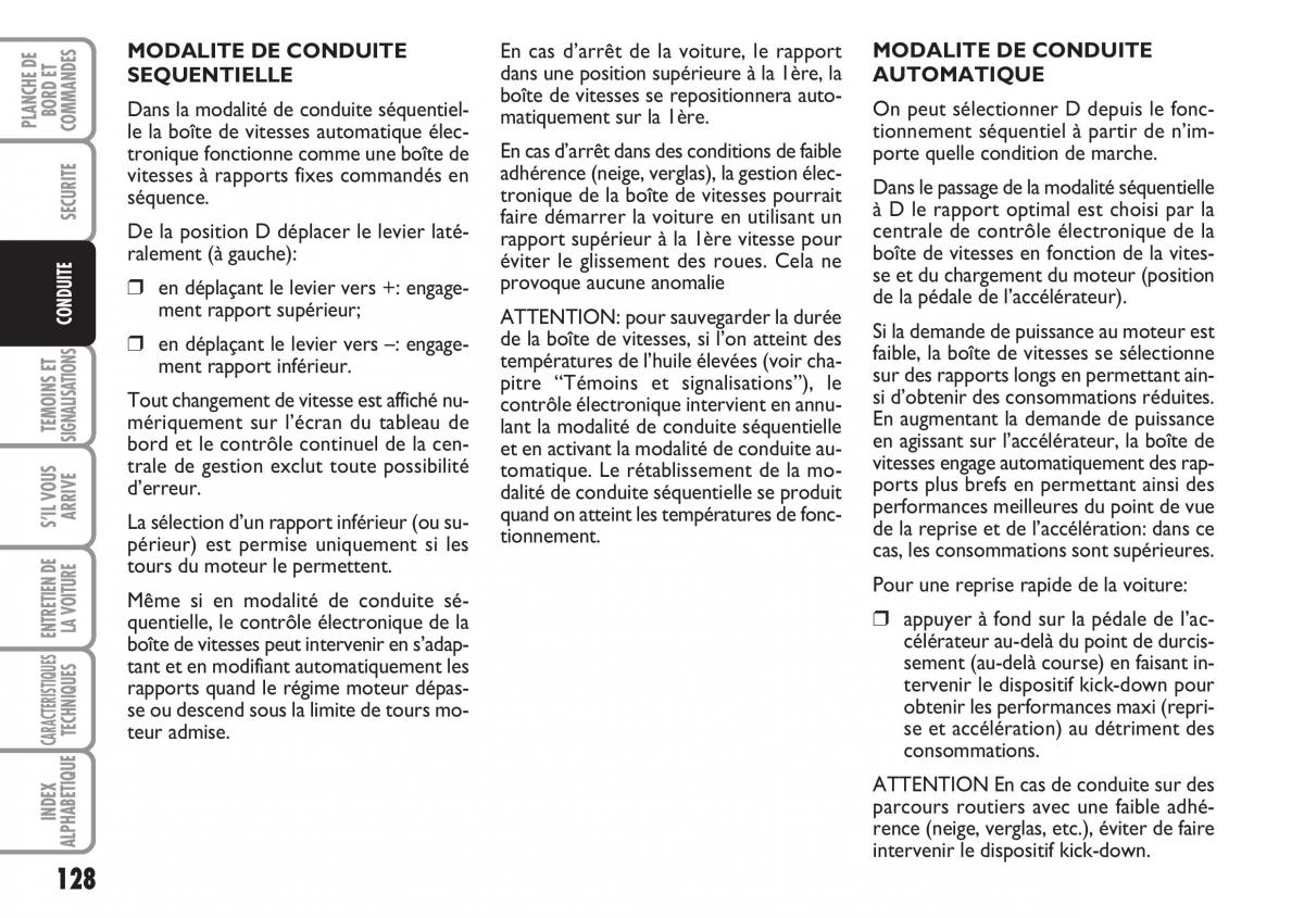 Fiat Croma manuel du proprietaire / page 128