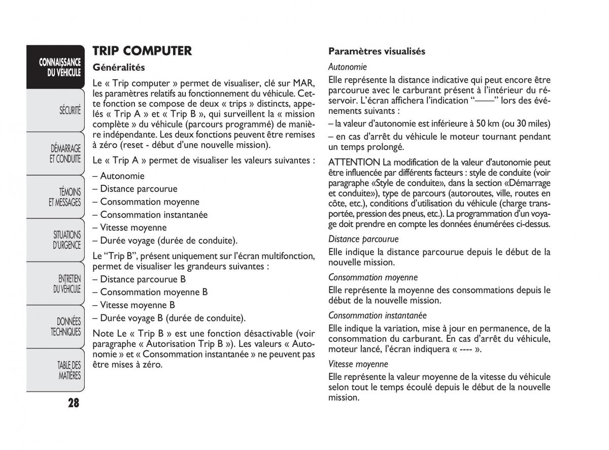 Fiat Doblo II 2 manuel du proprietaire / page 29