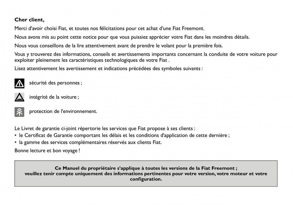 Fiat Freemont manuel du proprietaire / page 6