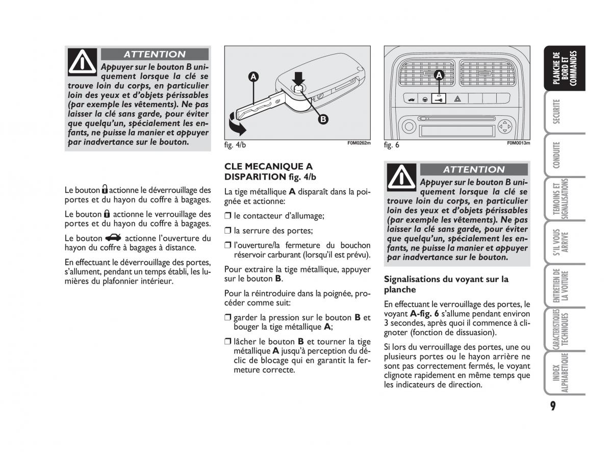 Fiat Grande Punto III 3 manuel du proprietaire / page 11