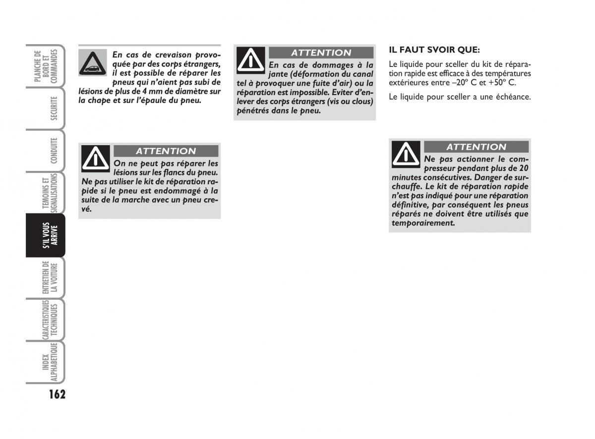 Fiat Grande Punto III 3 manuel du proprietaire / page 164
