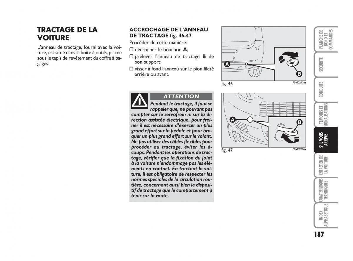Fiat Grande Punto III 3 manuel du proprietaire / page 189