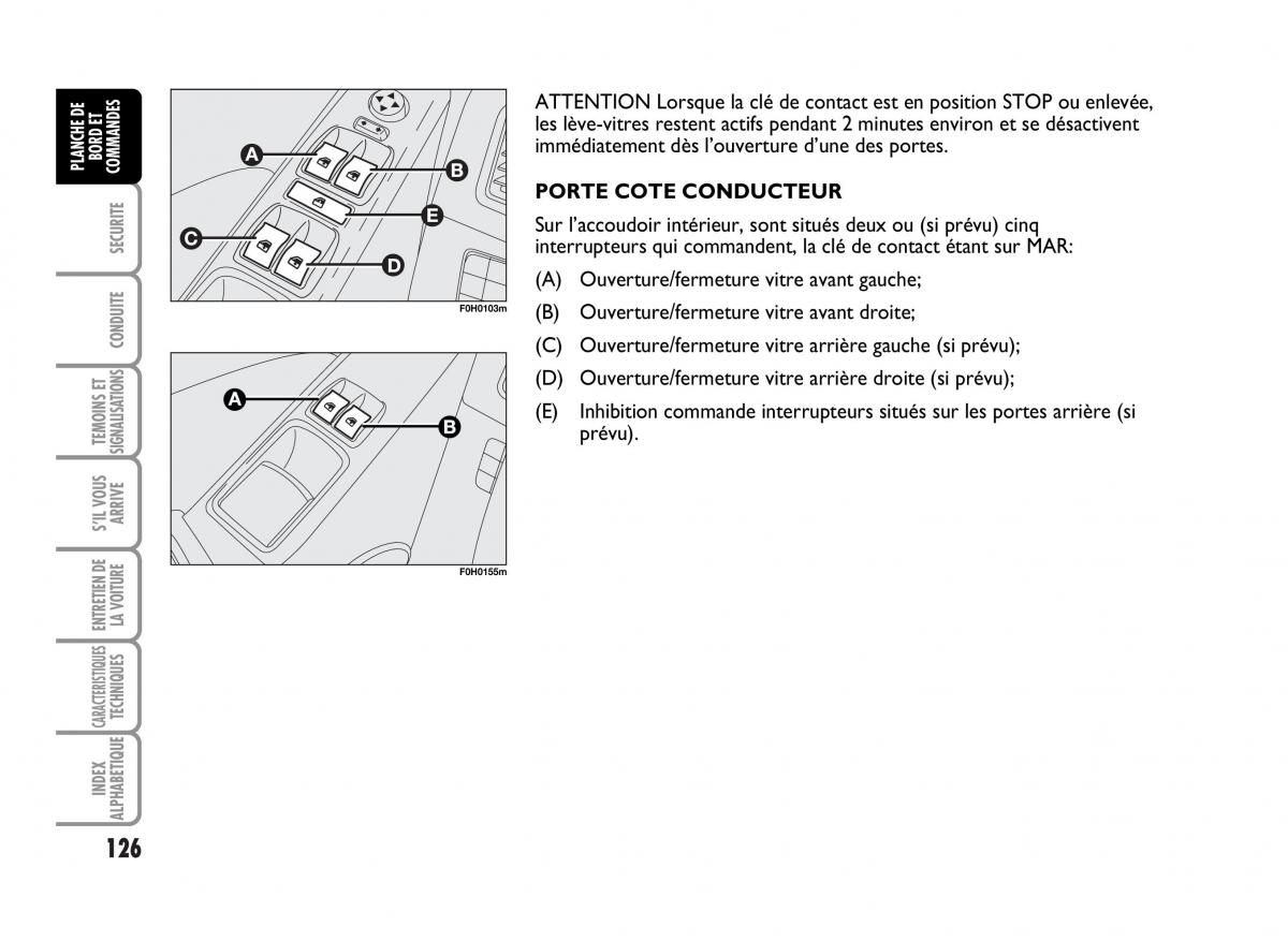 Fiat Idea manuel du proprietaire / page 127