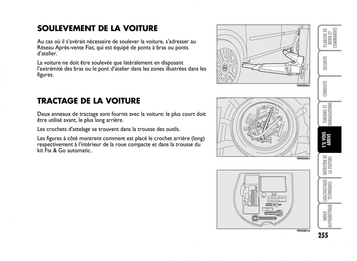 Fiat Idea manuel du proprietaire / page 256