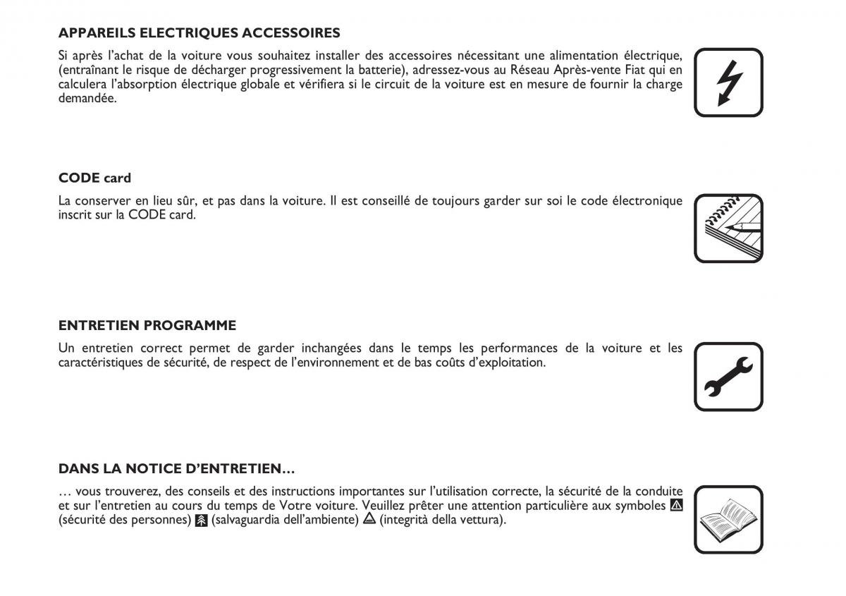 Fiat Linea manuel du proprietaire / page 4