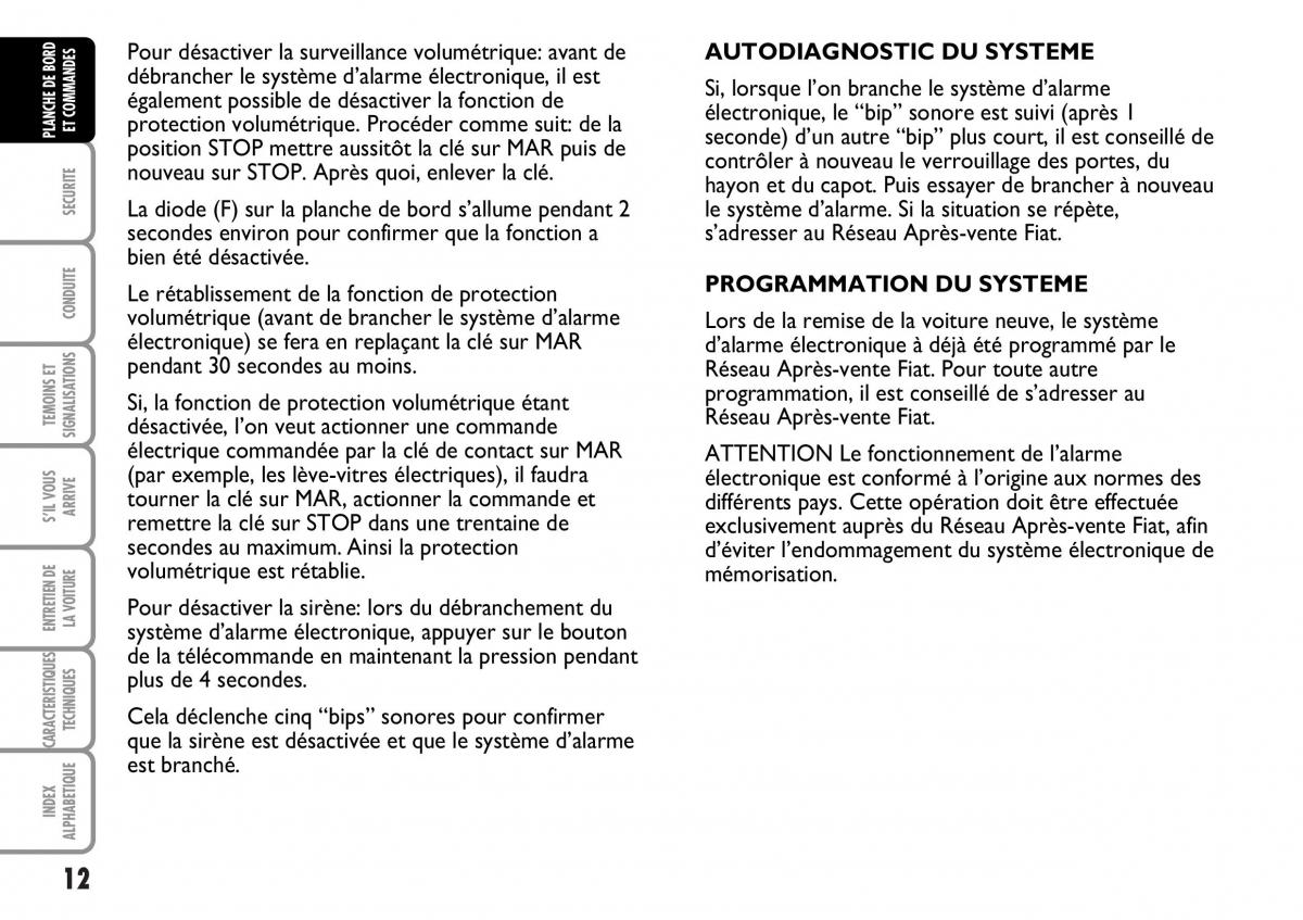 Fiat Multipla I 1 manuel du proprietaire / page 13