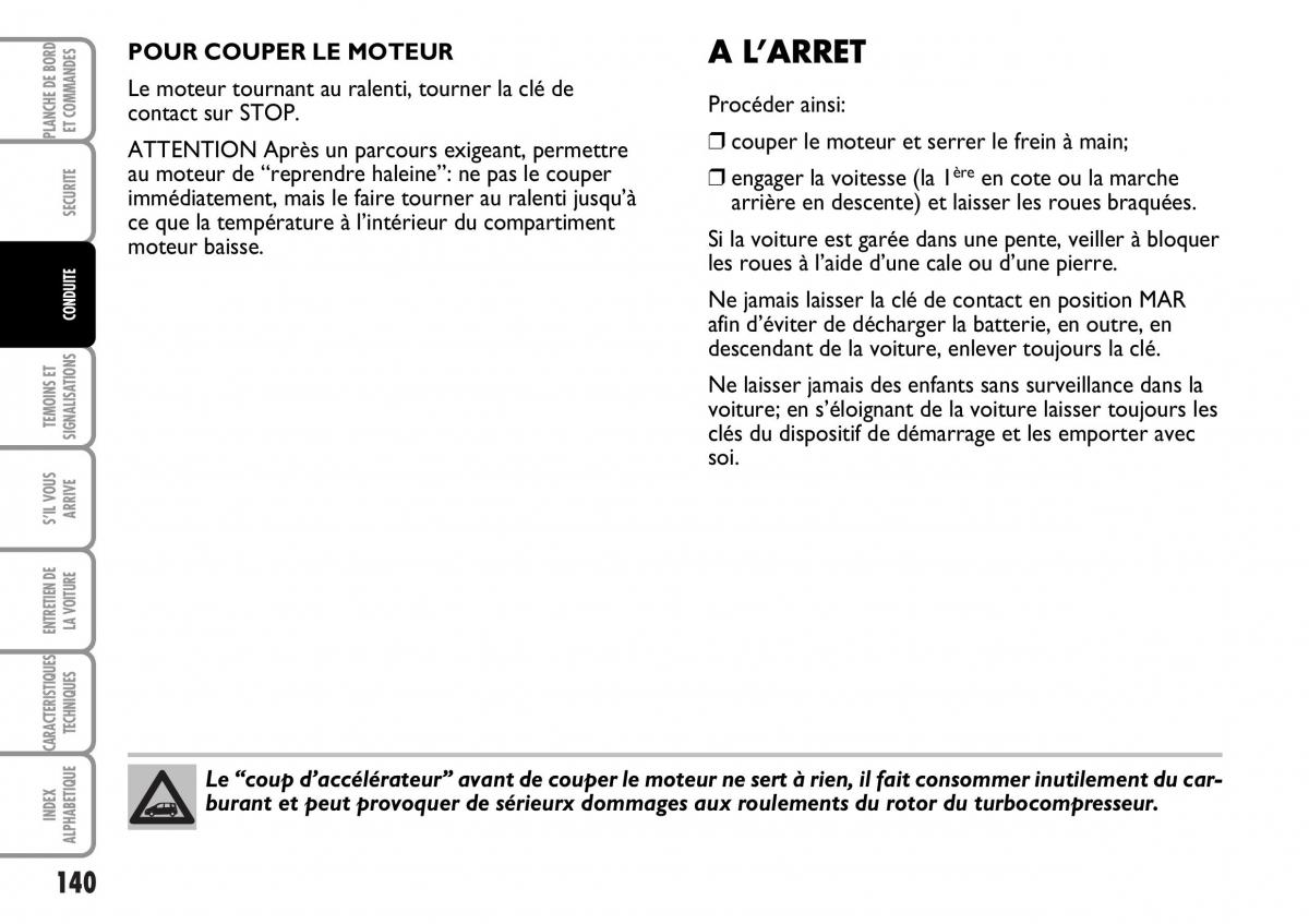 Fiat Multipla I 1 manuel du proprietaire / page 141