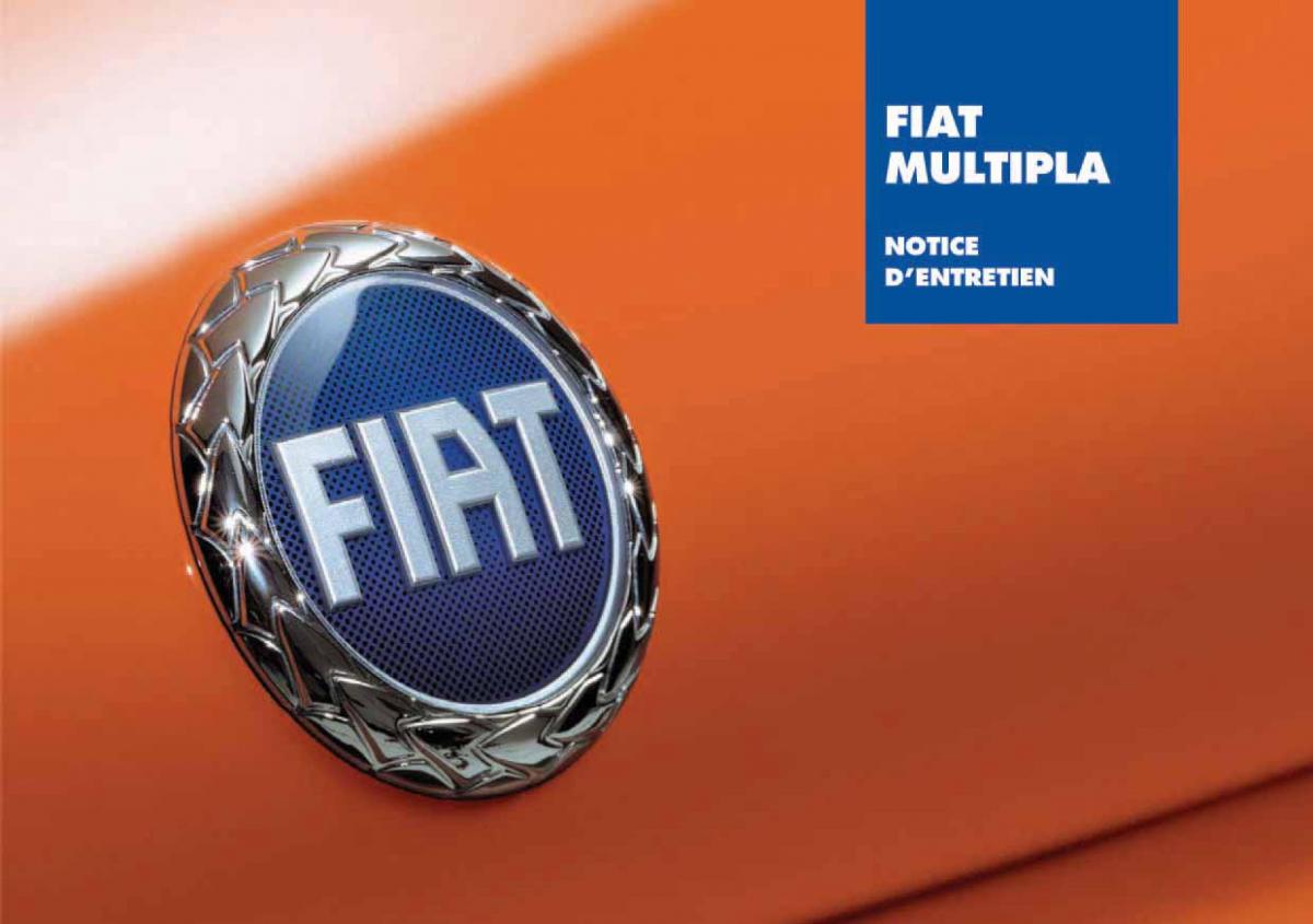 Fiat Multipla I 1 manuel du proprietaire / page 1