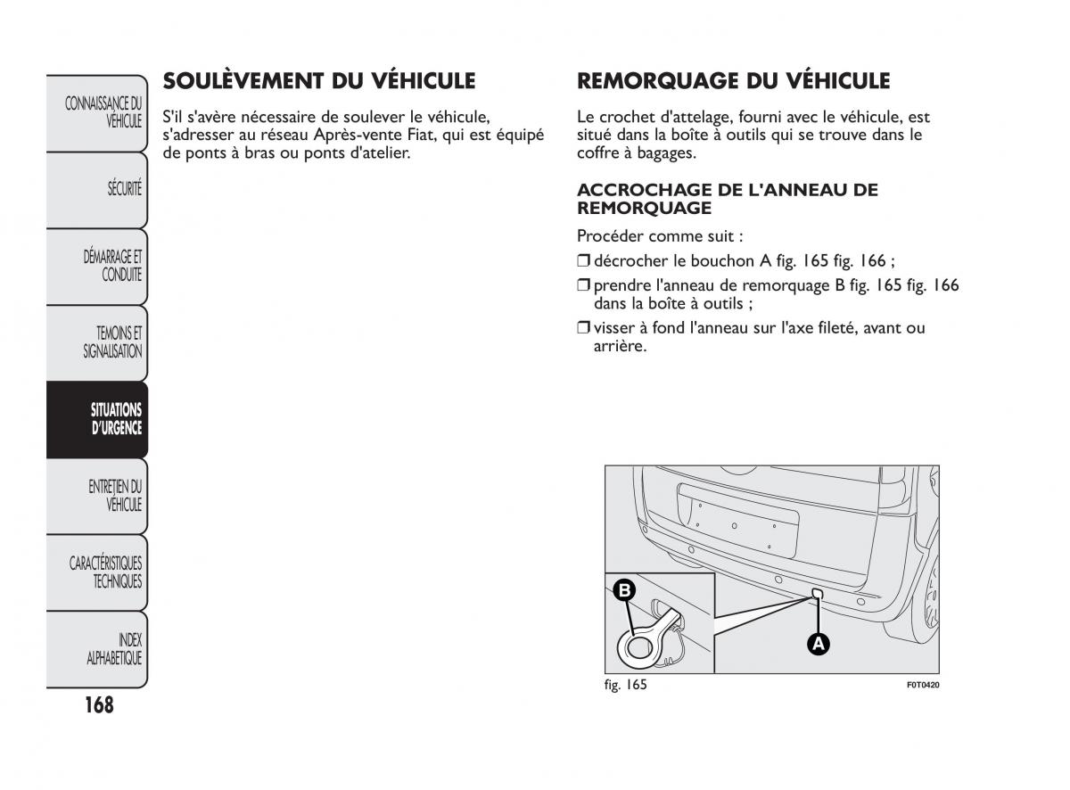 Fiat Qubo manuel du proprietaire / page 169