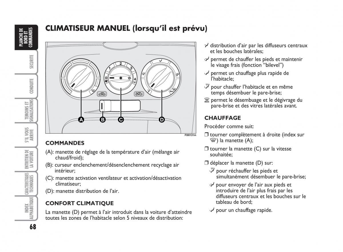 Fiat Punto Classic manuel du proprietaire / page 69