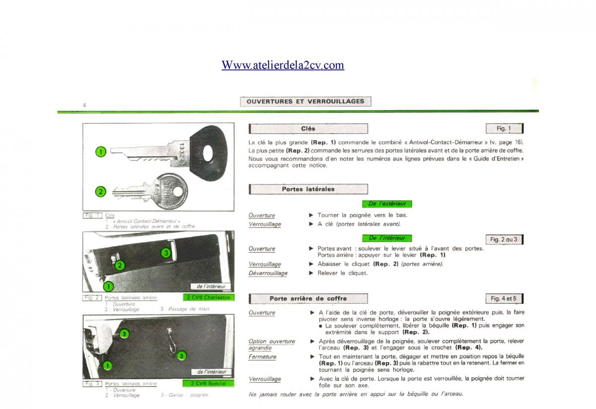Citroen 2CV manuel du proprietaire / page 4