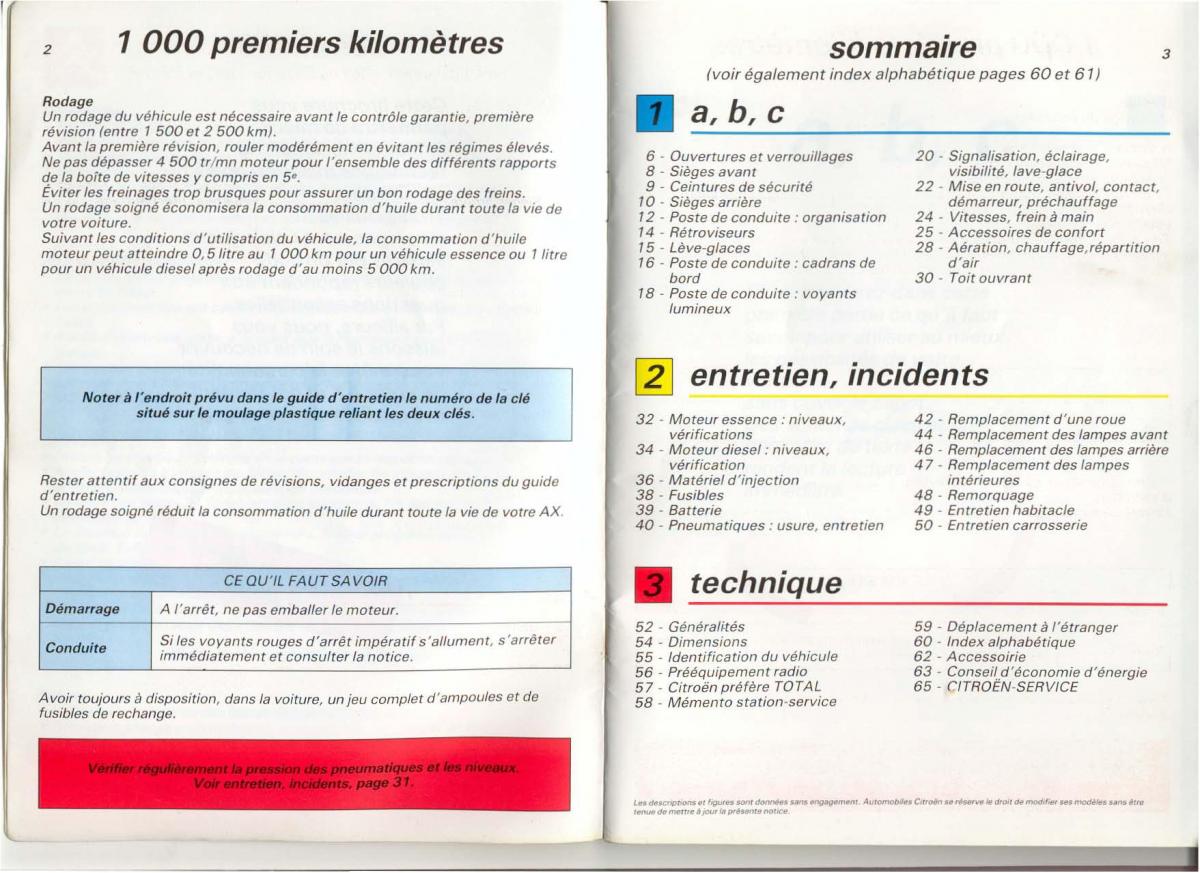 Citroen AX manuel du proprietaire / page 3