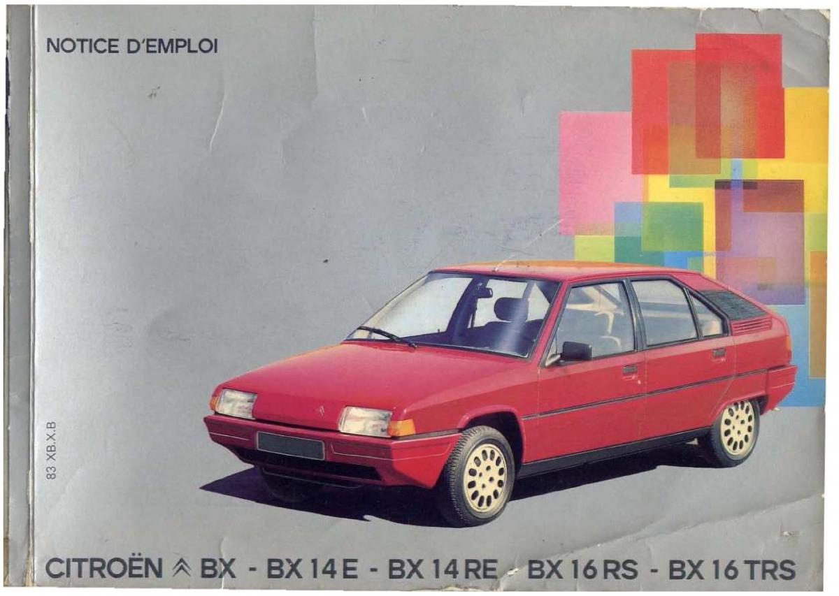 Citroen BX manuel du proprietaire / page 1