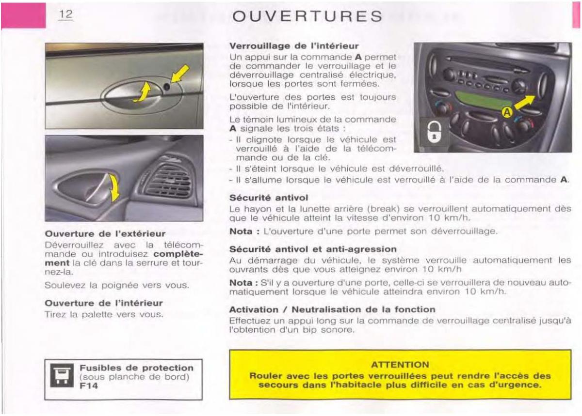 Citroen C5 FL I 1 manuel du proprietaire / page 14