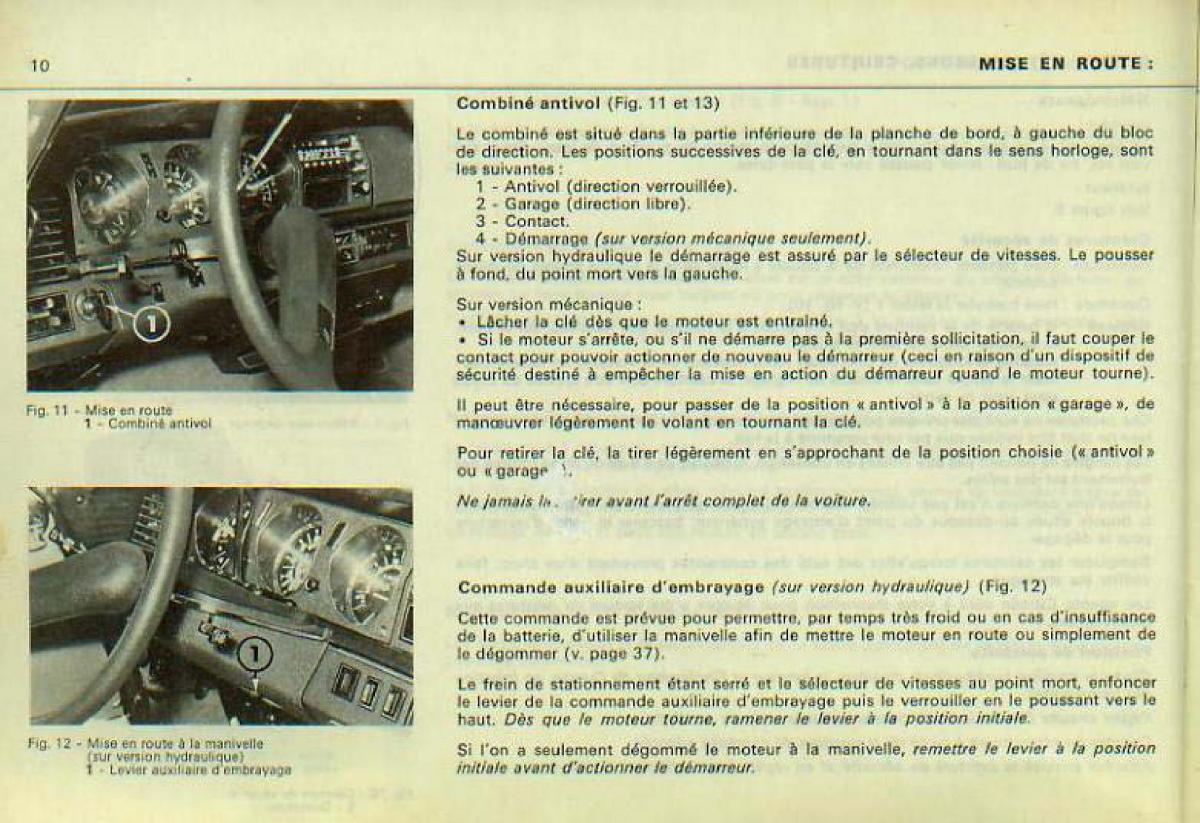 Citroen DS 21 manuel du proprietaire / page 12