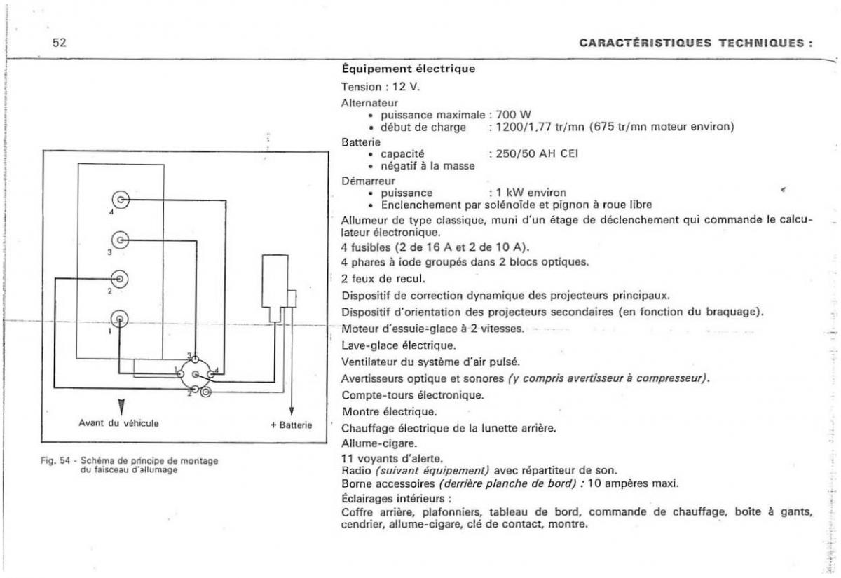 Citroen DS 23 manuel du proprietaire / page 54