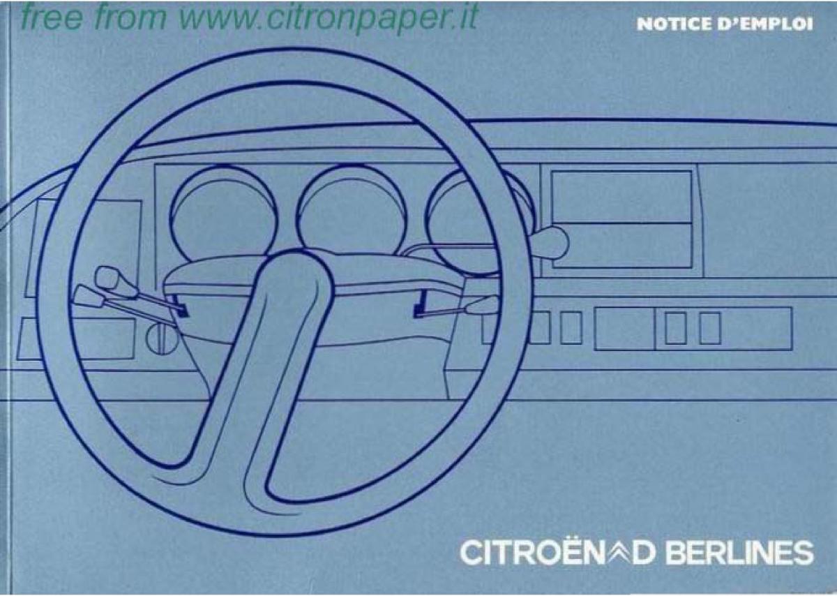 Citroen DS Berline manuel du proprietaire / page 1