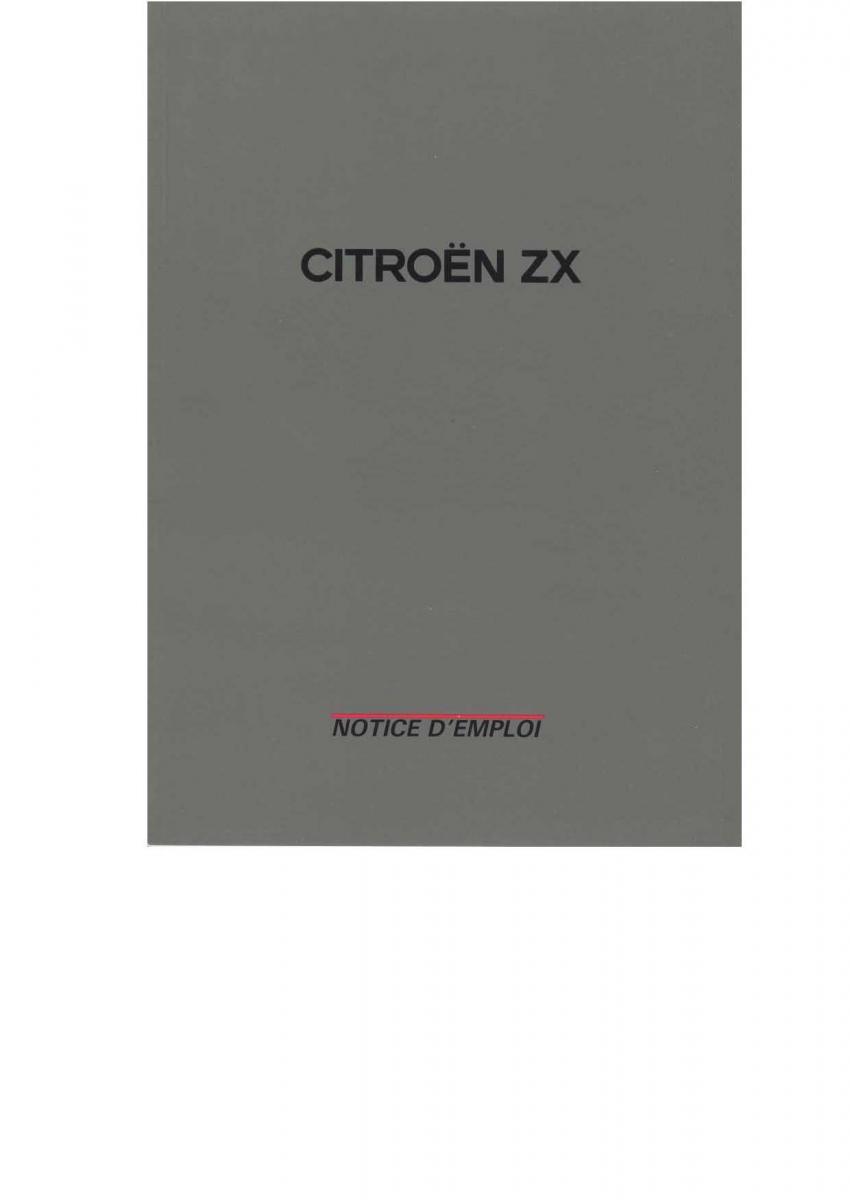 Citroen ZX manuel du proprietaire / page 1