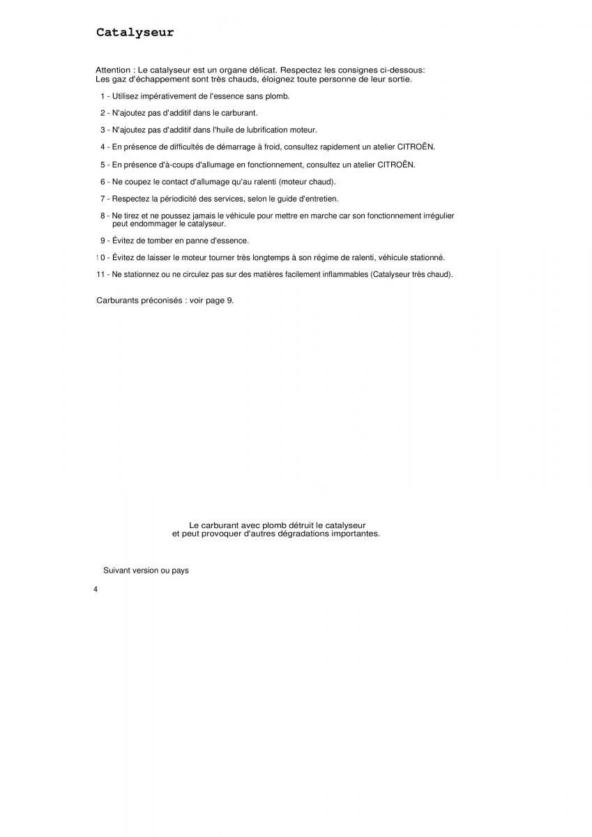 Citroen ZX manuel du proprietaire / page 4