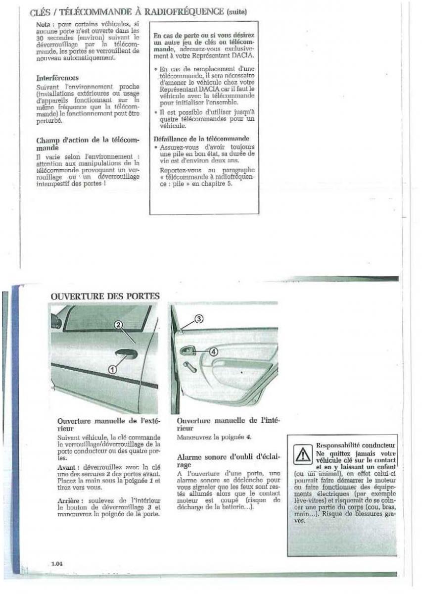 Dacia Logan I 1 manuel du proprietaire / page 8