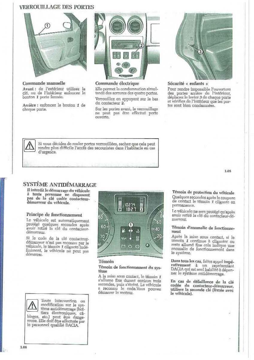 Dacia Logan I 1 manuel du proprietaire / page 9