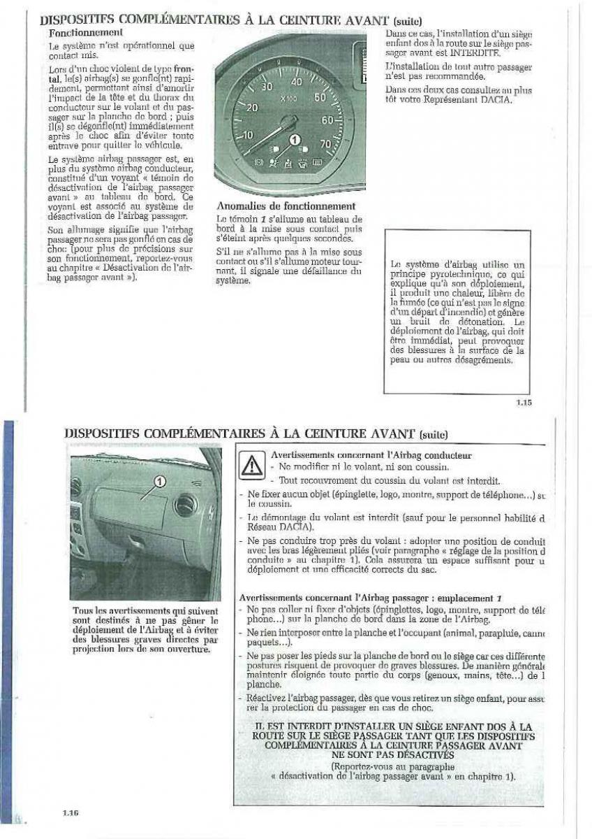 Dacia Logan I 1 manuel du proprietaire / page 14