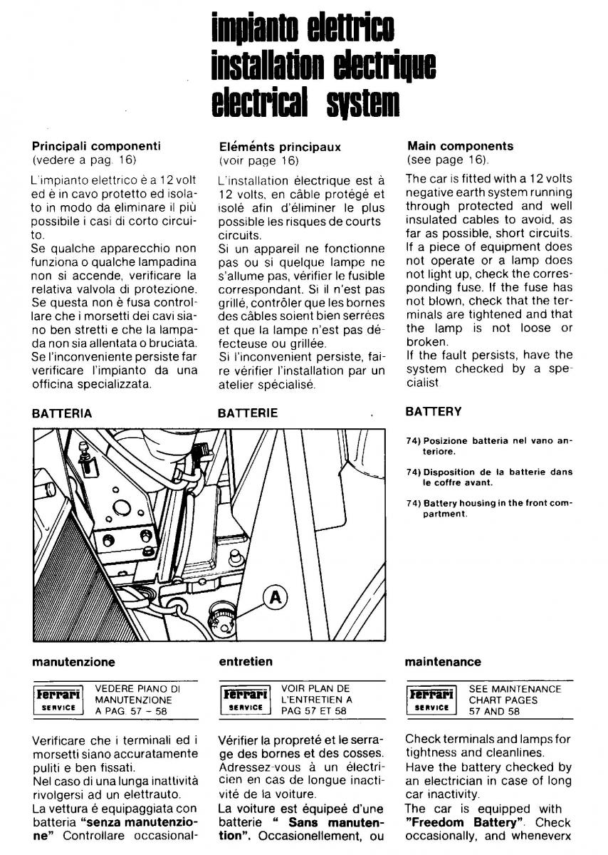 Ferrari Mondial Quattrovalvole manuel du proprietaire / page 92