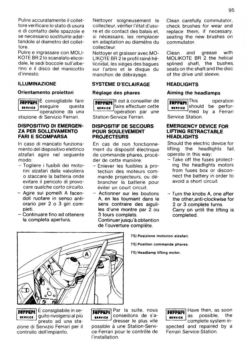 Ferrari Mondial Quattrovalvole manuel du proprietaire / page 94