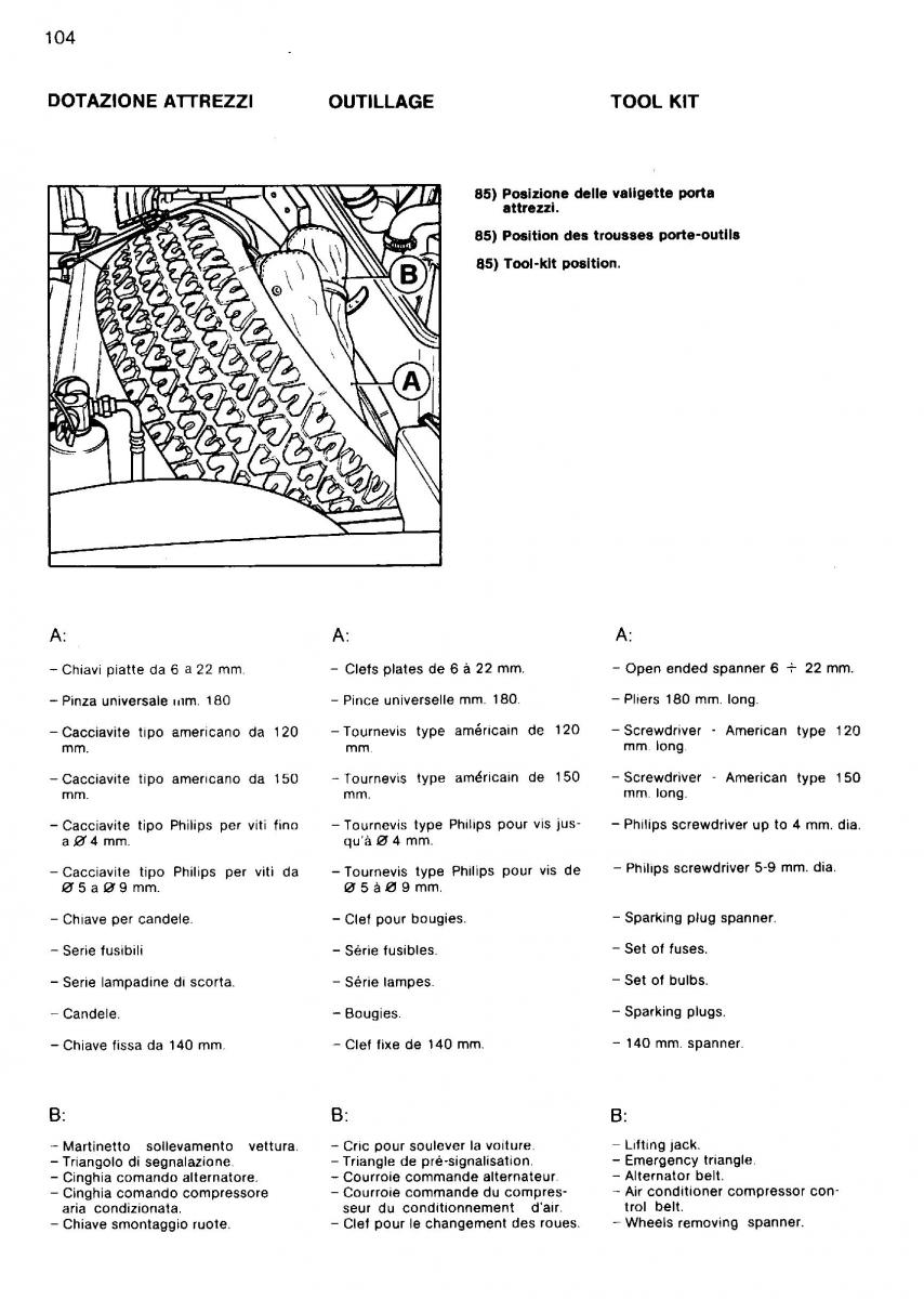 manual  Ferrari Mondial Quattrovalvole manuel du proprietaire / page 103