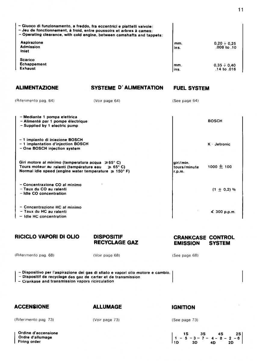 manual  Ferrari Mondial Quattrovalvole manuel du proprietaire / page 12