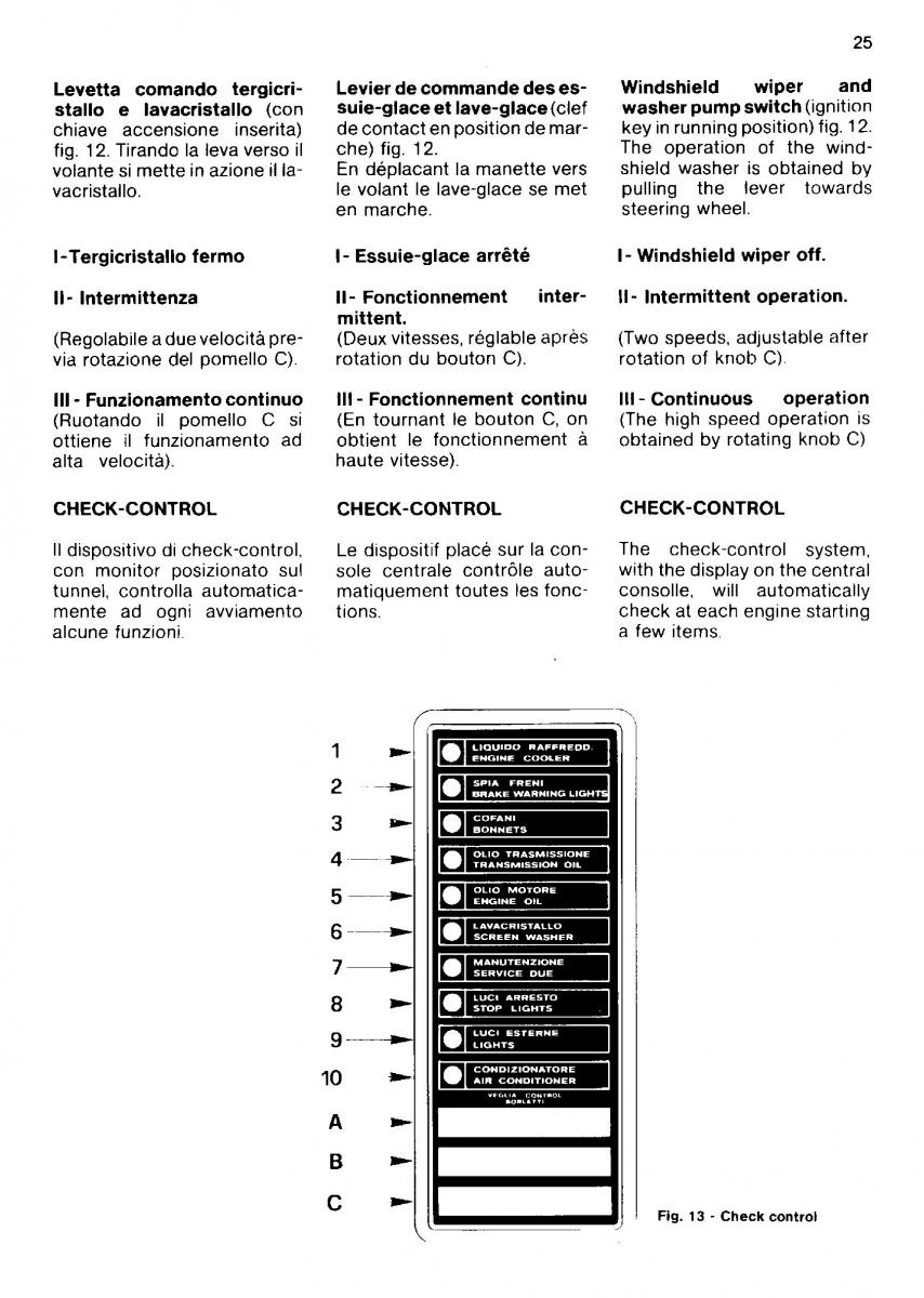 Ferrari Mondial Quattrovalvole manuel du proprietaire / page 25