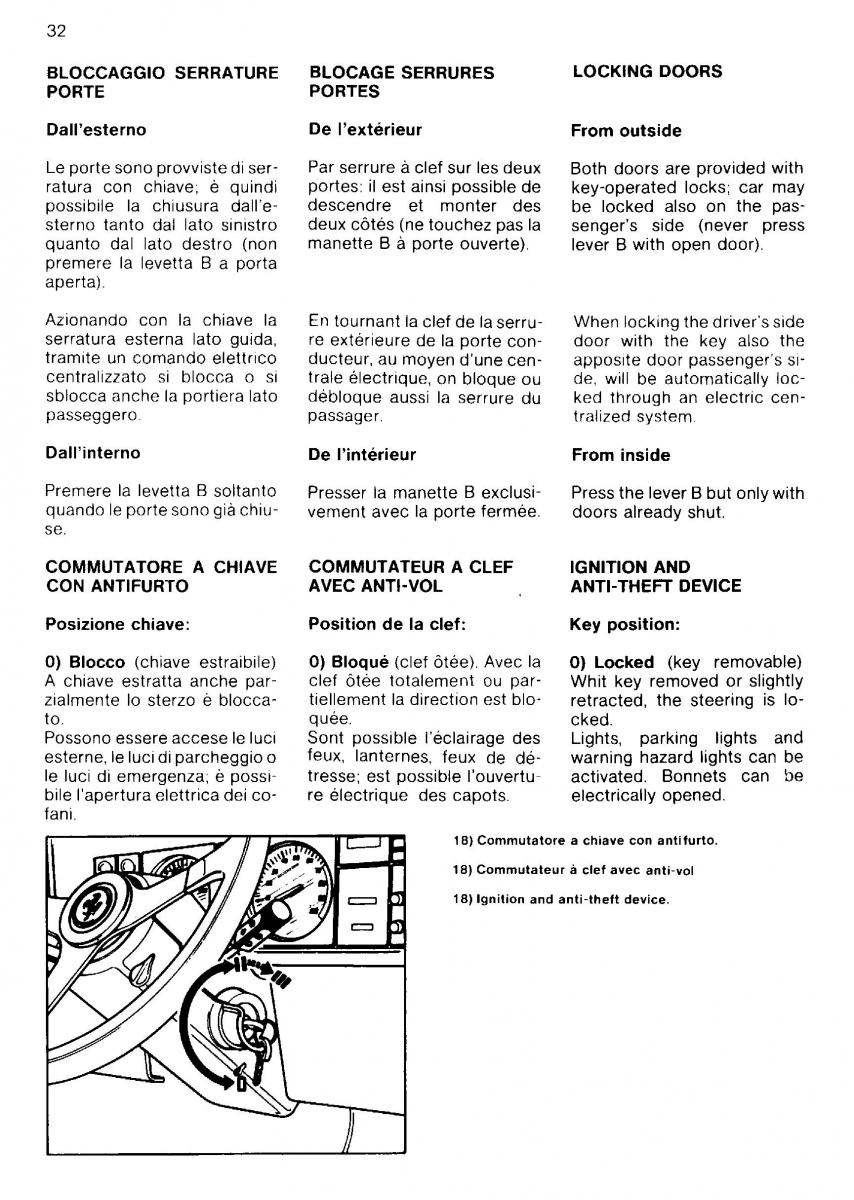 Ferrari Mondial Quattrovalvole manuel du proprietaire / page 32